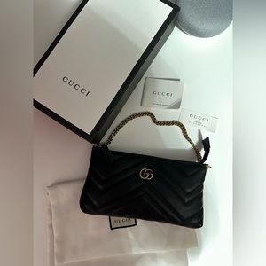 Gucci Calfskin Matelasse Mini GG Marmont Chain
